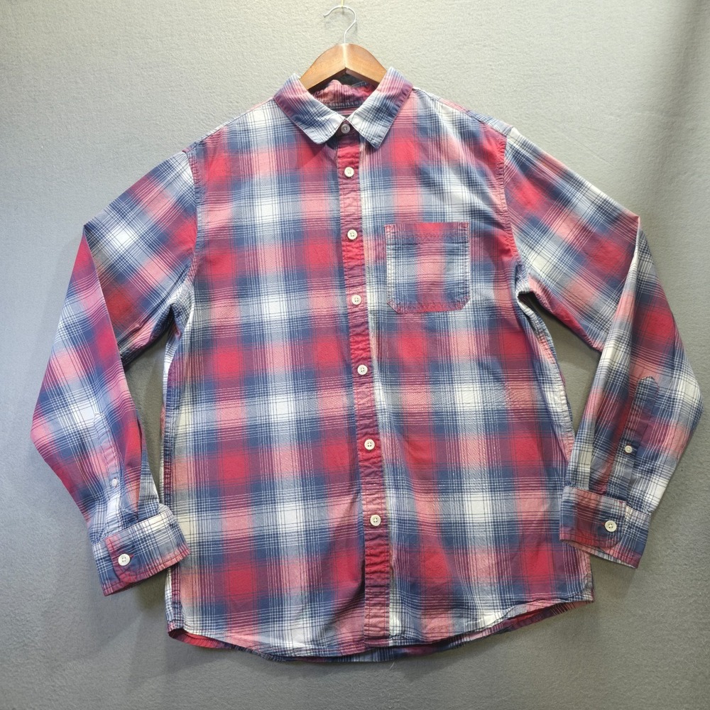 Urban Pipeline Men's Red Plaid Long Sleeve Button Up Shirt Size‎ Medium